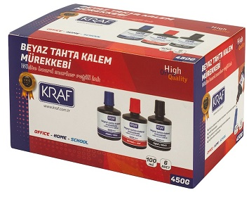 HB KRAF BEYAZ TAHTA KALEM MÜR. 100ml KIRMIZI 6LI 450G