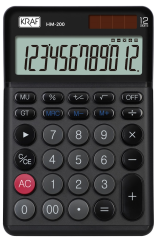 KRAF HESAP MAKİNESİ MASAÜSTÜ 12 HANE HM-200 BL SİYAH