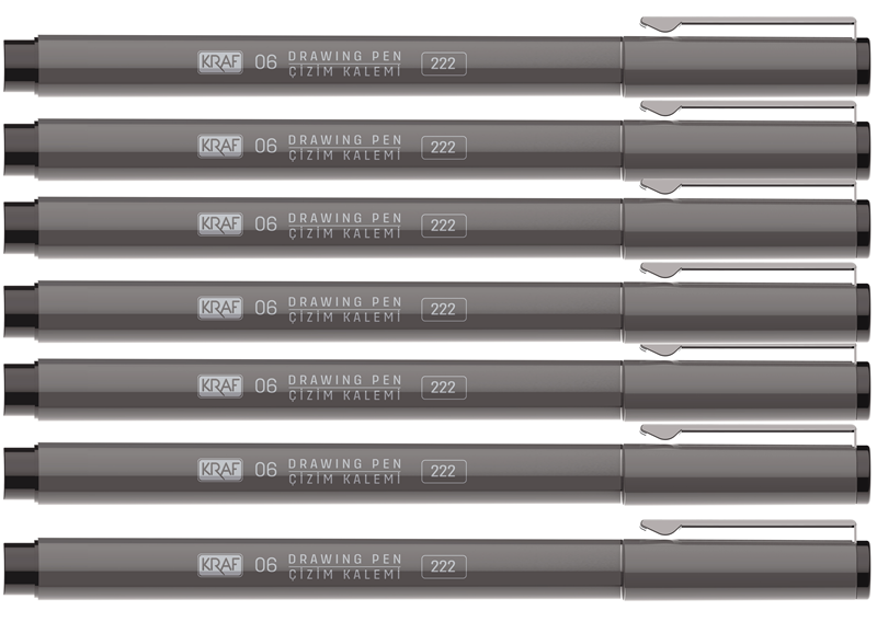KRAF DRAWING PEN - ÇİZİM KALEMİ 7 Lİ SET 222