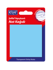 KRAF YAPIŞKANLI NOT KAĞIDI 76X76   50 YP. ŞEFFAF MAVİ 7676TR