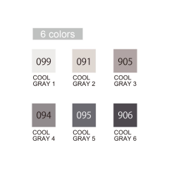 ZIG CLEAN COLOR REAL BRUSH RB-6000AT/  6VB 6LI COOL GRAY