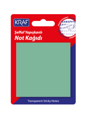 KRAF YAPIŞKANLI NOT KAĞIDI 76X76   50 YP. ŞEFFAF YEŞİL 7676TR