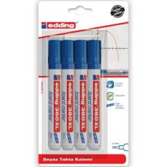 Edding 360 XL Doldurulabilir Beyaz Yazı Tahtası Kalemi Mavi 4 Lü Set