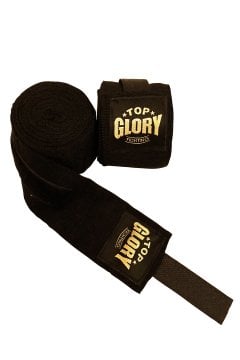 TOP GLORY Siyah  Kick Boks, Muay Thai, Boks bandajı