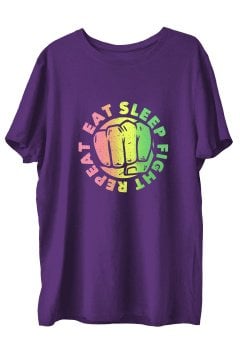TOP GLORY EatsleepX Baskılı Penye Boks  Sporcu T-shirt