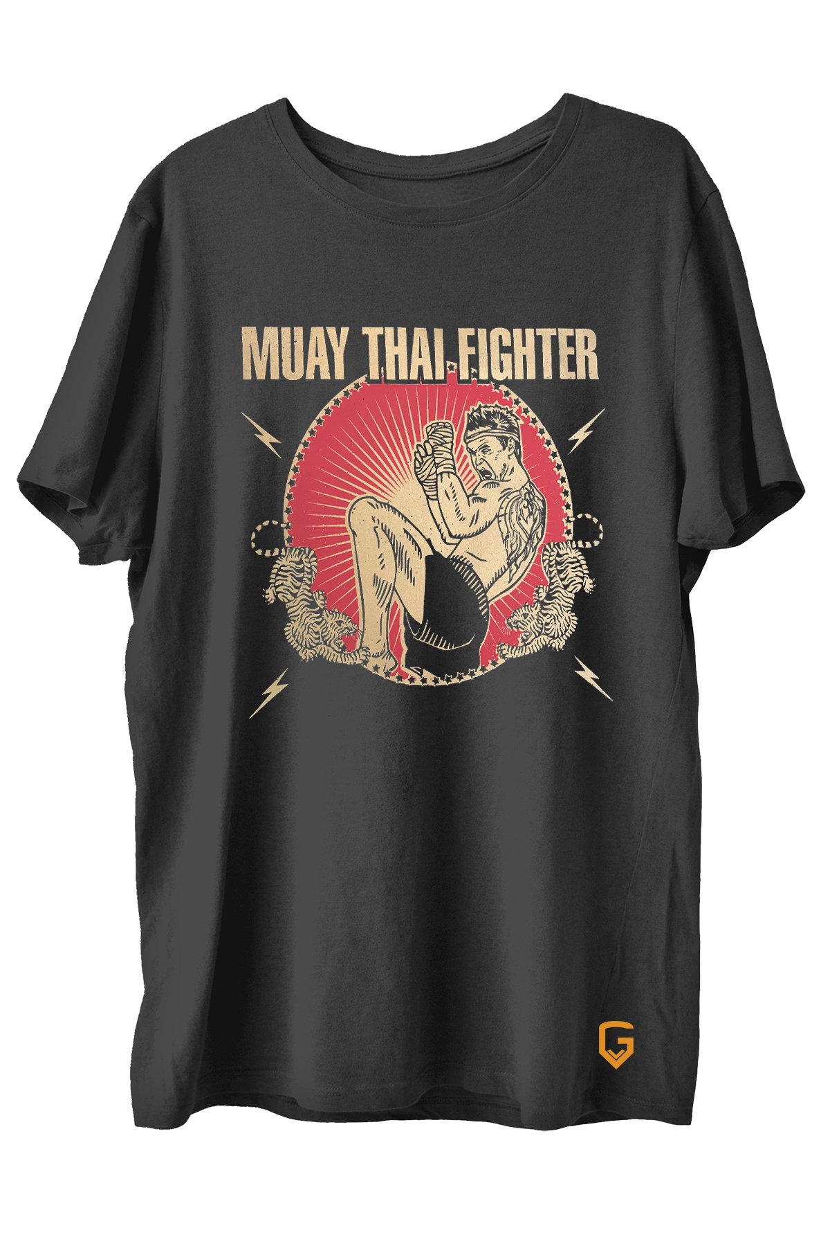 TOP GLORY Muay Thai  Baskılı Penye Sporcu T-shirt