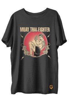 TOP GLORY Muay Thai  Baskılı Penye Sporcu T-shirt