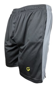 TOP GLORY Fitness Şort Spor Şortu Gri Şeritli