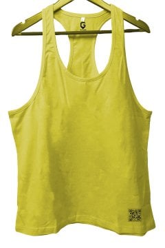 TOP GLORY Basic Sarı Fitness Gym Tank Top Sporcu Atleti