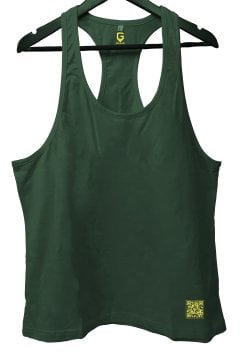 TOP GLORY Basic Yeşil Fitness Tank Top Sporcu Atleti