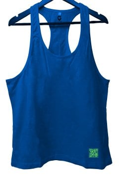 TOP GLORY Basic Saks Mavi Fitness Tank Top Sporcu Atleti