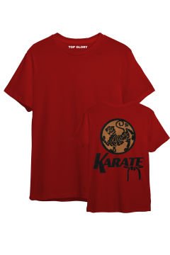 TOP GLORY Karate Baskılı Kırmızı T-shirt Karate Tişörtü TR1014