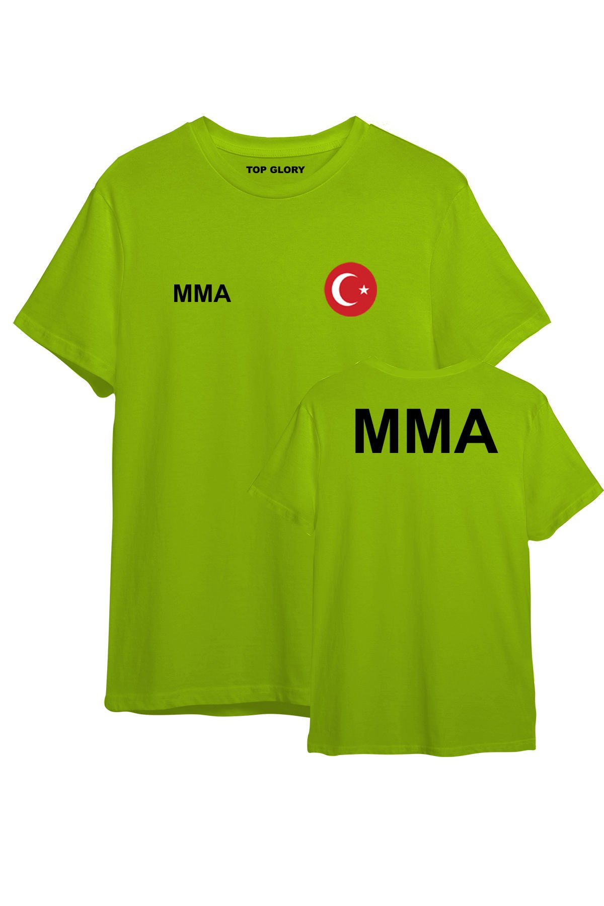 TOP GLORY MMA Baskılı Fıstık Yeşili T-shirt MMA Tişörtü TR1041