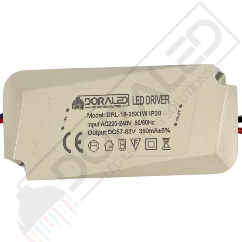 18-25X1W 320-350Ma 57-83V Power Led Driver IP20 Power Led Sürücü