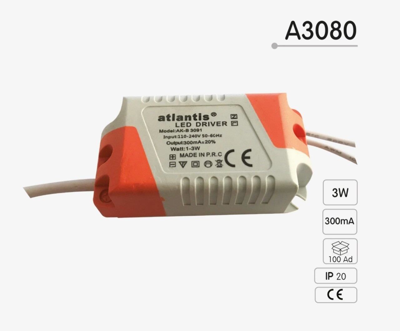 1-3x1 Watt Led Driver Mini Adaptör 12 Volt 350Ma