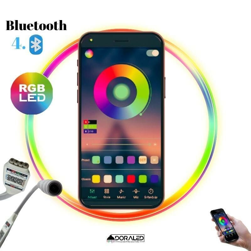 Bluetooth Cep Telefonundan RGB Şerit LED Kontrol Modülü 6A 5-24V