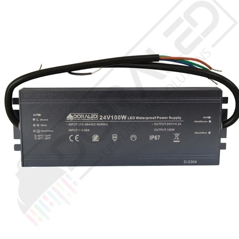 24 Volt 4,2 Amper IP67 Su Geçirmez Dış Cephe Led Adaptör 100 Watt