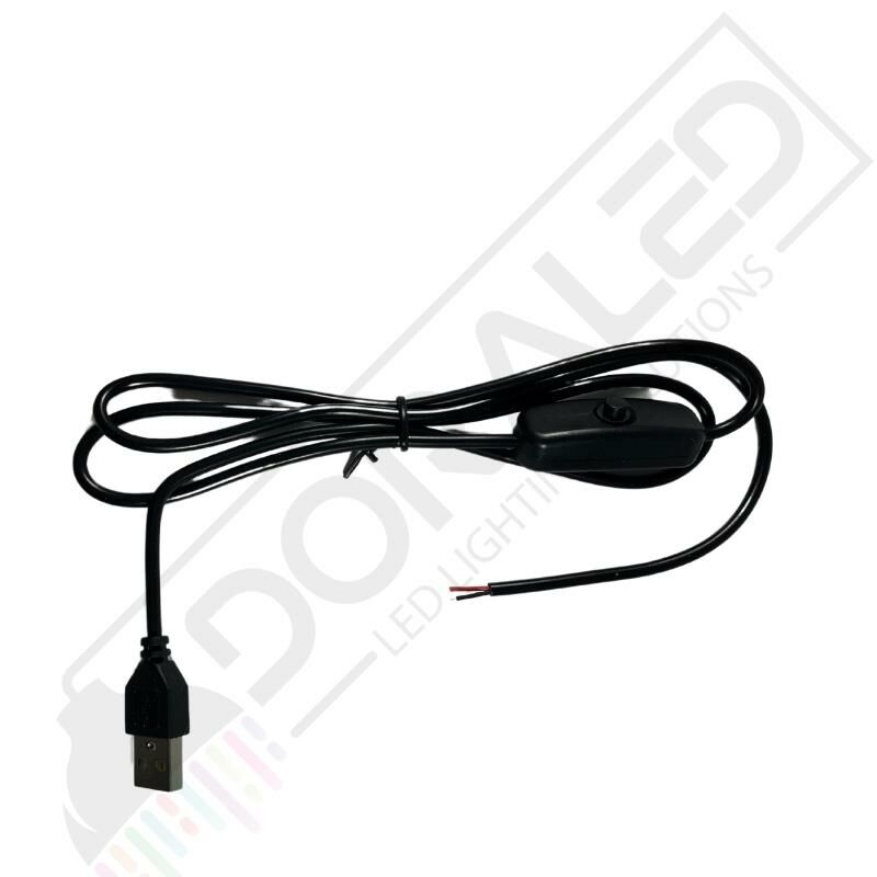 100 cm Swich li USB Erkek Kablo 2 Amper Ucu Açık Anahtarlı Siyah USB Kablo