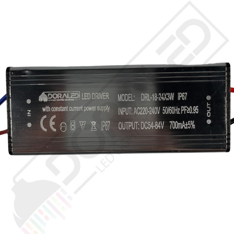 18-24X3W 700Ma 54-84V Power Led Driver IP67 Power Led Sürücü