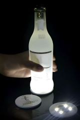 Led Işıklı Beyaz Bardak Altlığı Düğün Parti Kokteyl Lambası Şişe Vazo Altı Aydınlatma Dekor Lambası