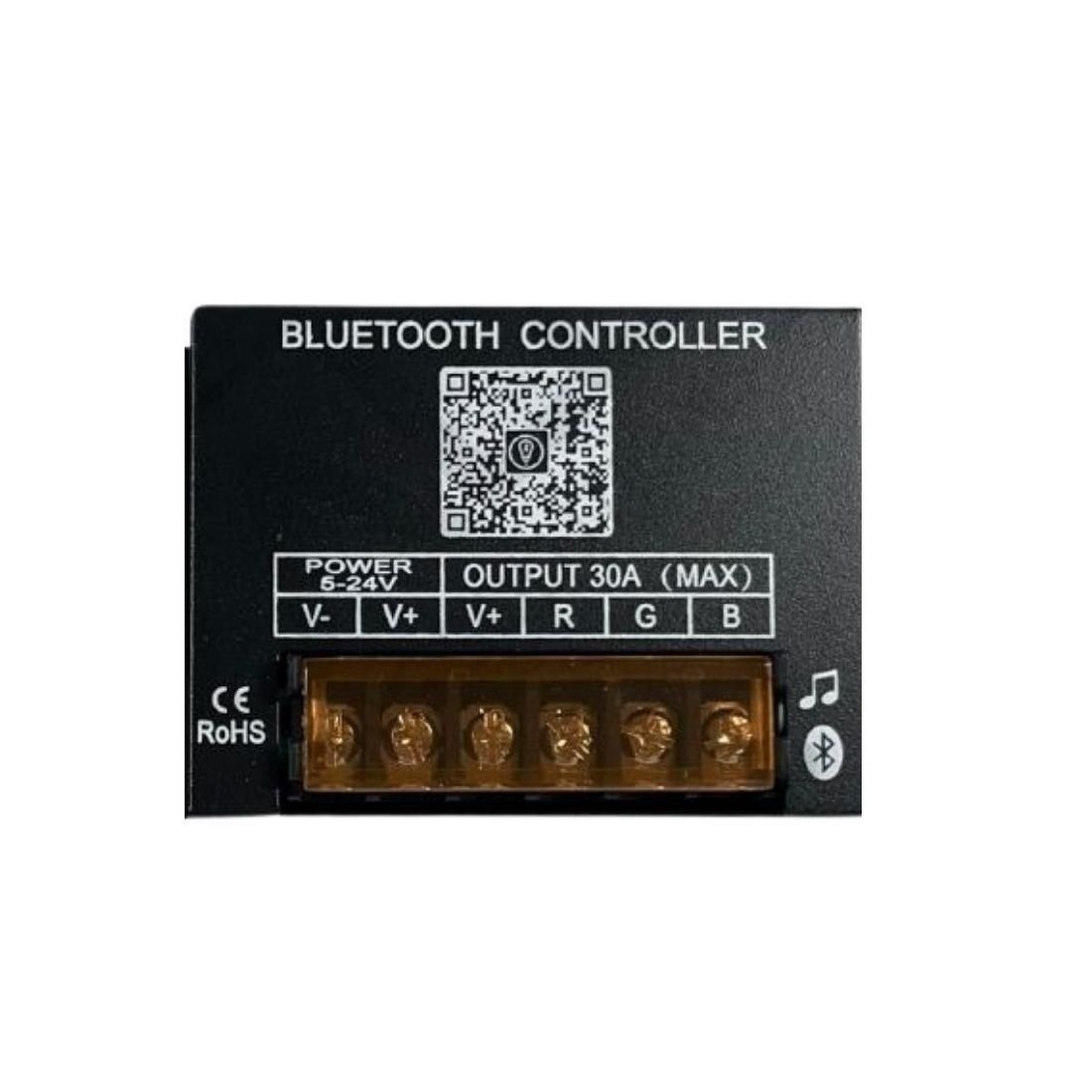 Bluetooth Kontrollü Müzik Modlu RGB Led Kontrol Kumandası 5-24V 30A