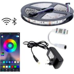 Bluetooth Rgb Şerit Led 5050 3 Çip Tak Çalıştır Set