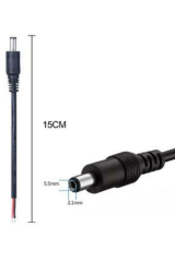 5.5mm X 2.1mm Erkek Adaptör Uzatma Kablosu 15cm Adaptör Kablosu Erkek 22AWG 36V 3A Besleme (3 Adet)