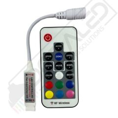 Mini RGB Şerit Led Kontrol RF Kumandalı 12A 5-24V