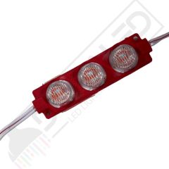 12 Volt Kırmızı 3 Watt 3 lü Lensli 3030 Reklamcı Modül (10 Adet)