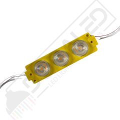 12 Volt Amber (Sarı) 3 Watt 3 lü Lensli 3030 Reklamcı Modül (10 Adet)