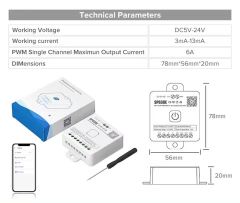 SP630E Bluetooth Müzik Pixel Şerit Led + 5 Kanal RGBW+WW Led Kontrol Devresi+Kumandası 5-24V