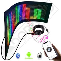 Bluetooth Lu Telefon Kontrollü P32128 Flexible Matrix Led Ekran 5V (705*220mm)