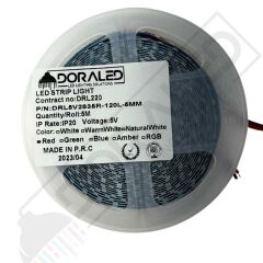 5 Volt Şerit Led 5MM 120 Ledli Kırmızı 2835 5V Şerit Led 5M