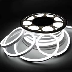 12x12mm 6500K Beyaz 12 Volt 25 Metre Flat Mobilya Neon Led 2,5Cm de Bir kesilebilir - Mobilya Gömme Düz Neon 12V 25M