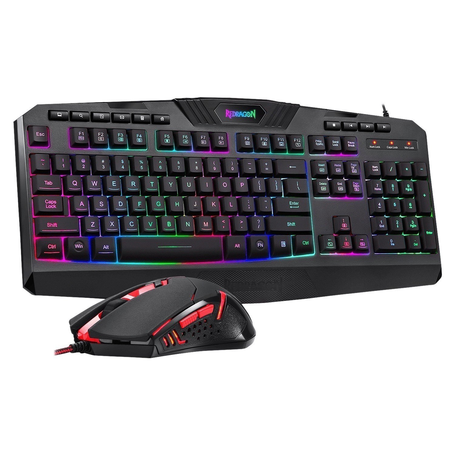 Redragon S101-3 Kablolu Türkçe Q Rgb Oyuncu Klavyesi ve Arkadan Aydınlatmalı Kırmızı Mouse / Oyuncu Klavye Mouse Seti Siyah Redragon S101-3