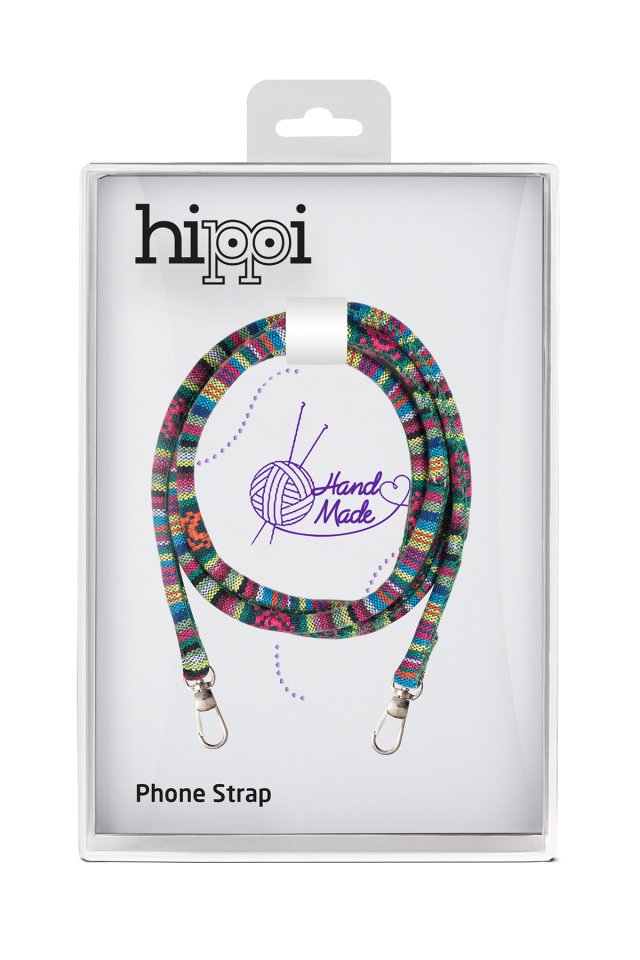 Hippi Willow Renkli 110 cm Ipli Tüm Telefonlarla Uyumlu Ve Boyun Askılı Kumaş Telefon Askısı