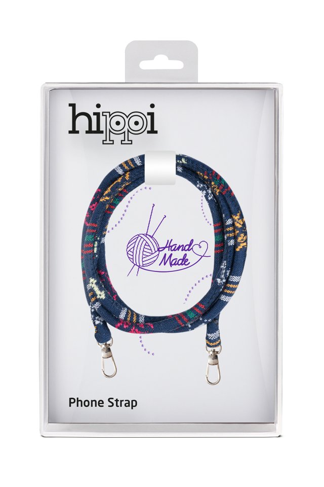 Hippi Pimenta Renkli 110 Cm Ipli Tüm Telefonlarla Uyumlu Ve Boyun Askılı Kumaş Telefon Askısı