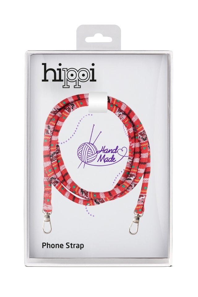 Hippi Poplar Renkli 110 cm Ipli Tüm Telefonlarla Uyumlu Ve Boyun Askılı Kumaş Telefon Askısı