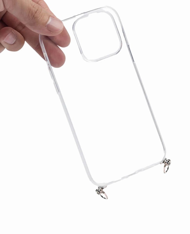 Hippi iPhone 13 Darbe Emici Dayanıklı Sert Şeffaf Silikonlu Telefon Askılı Kılıfı Uyumlu