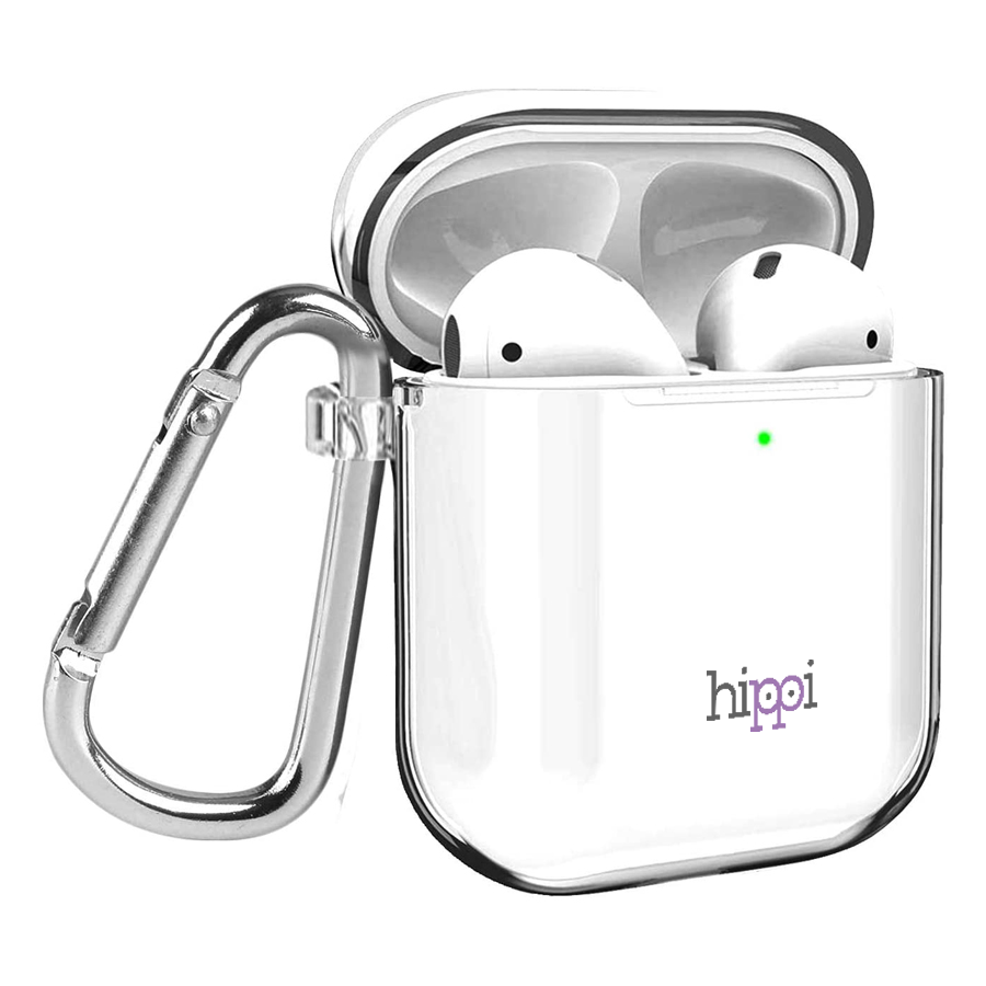 Hippi Airpods 2 Uyumlu Darbe Emici Dayanıklı Sert Şeffaf Silikonlu Askılı Kılıf
