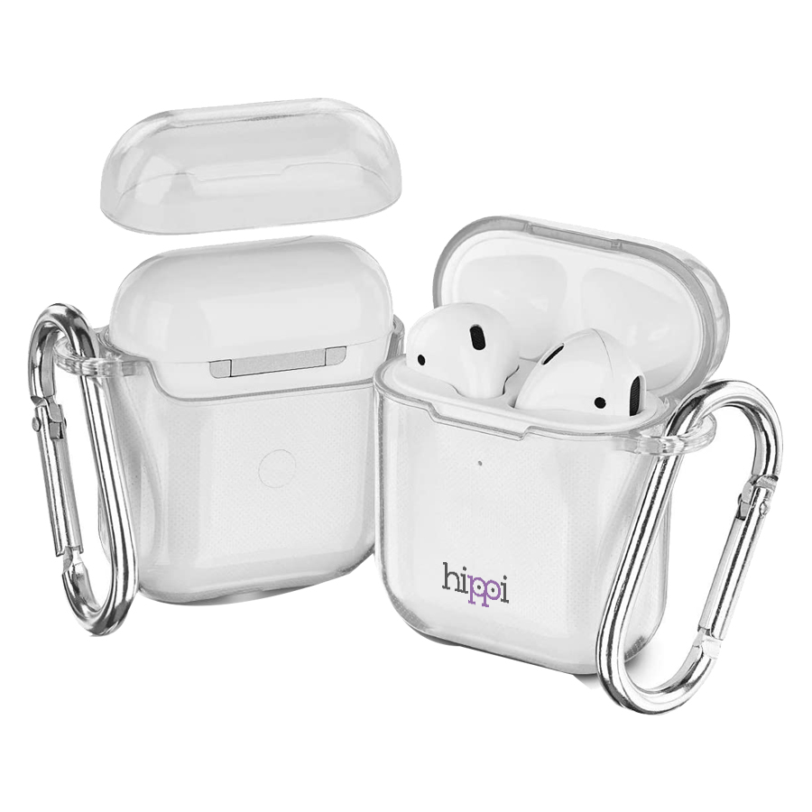 Hippi Airpods 2 Uyumlu Darbe Emici Dayanıklı Sert Şeffaf Silikonlu Askılı Kılıf