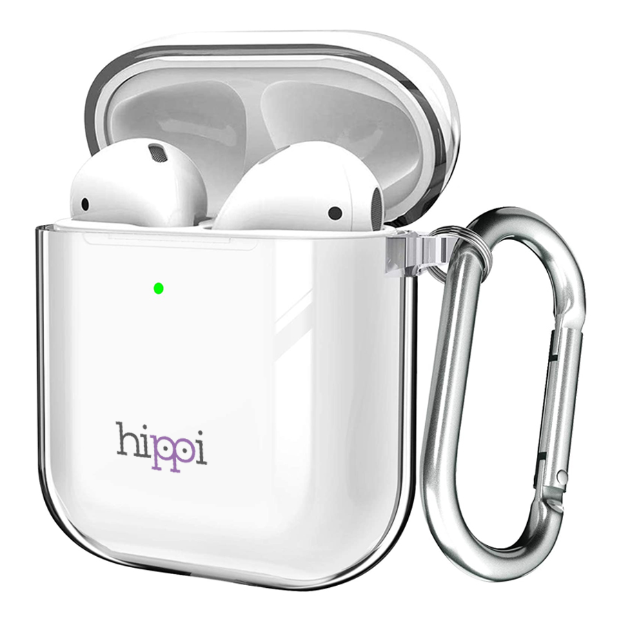 Hippi Airpods 2 Uyumlu Darbe Emici Dayanıklı Sert Şeffaf Silikonlu Askılı Kılıf