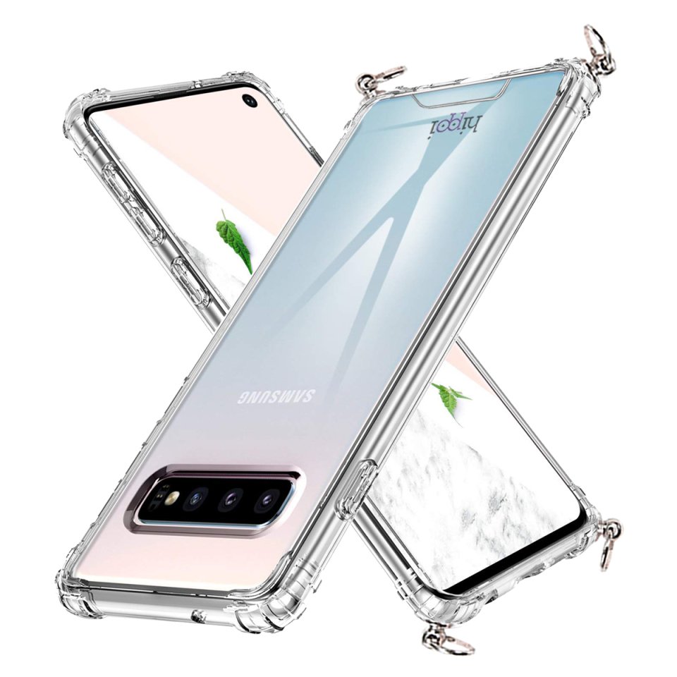 Hippi Samsung Galaxy S10 Uyumlu Darbe Emici Sert Şeffaf Askılı Telefon Kılıfı