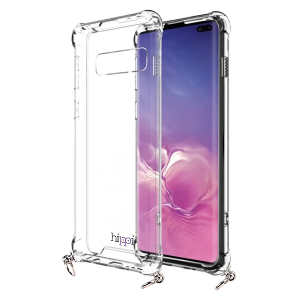Hippi Samsung Galaxy S10 Plus Uyumlu Darbe Emici Sert Şeffaf Askılı Telefon Kılıfı