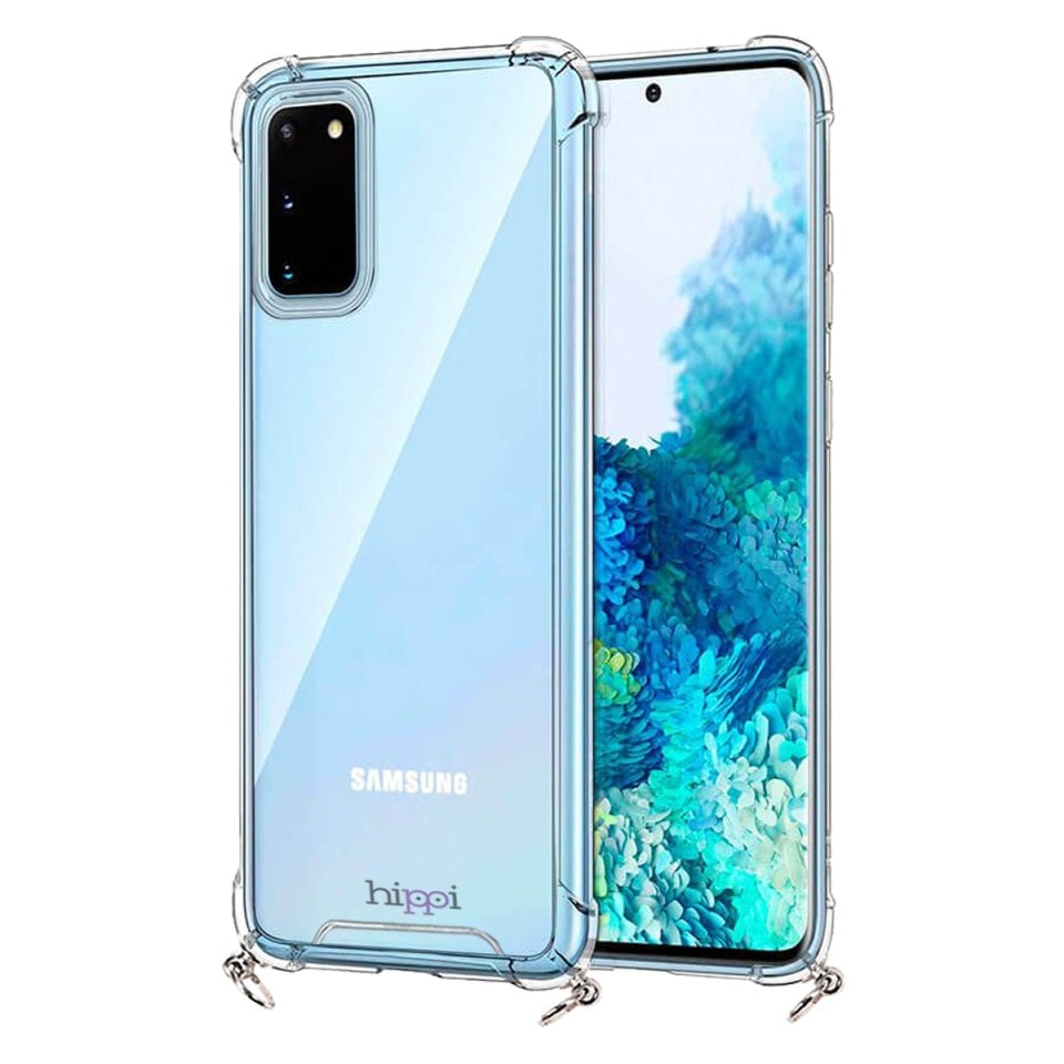 Hippi Samsung Galaxy S20 Uyumlu Darbe Emici Sert Şeffaf Askılı Telefon Kılıfı