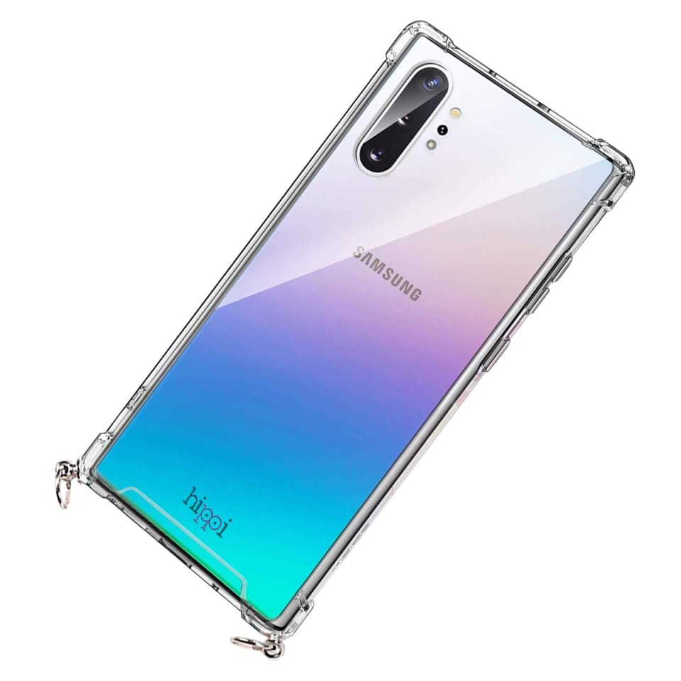 Hippi Samsung Galaxy Note 10 Plus Uyumlu Darbe Emici Sert Şeffaf Askılı Telefon Kılıfı