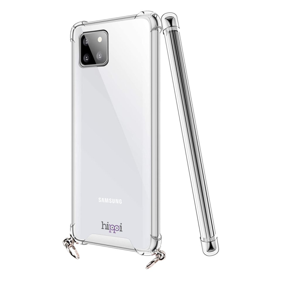 Hippi Samsung Galaxy Note 10 Lite Uyumlu Darbe Emici Sert Şeffaf Askılı Telefon Kılıfı