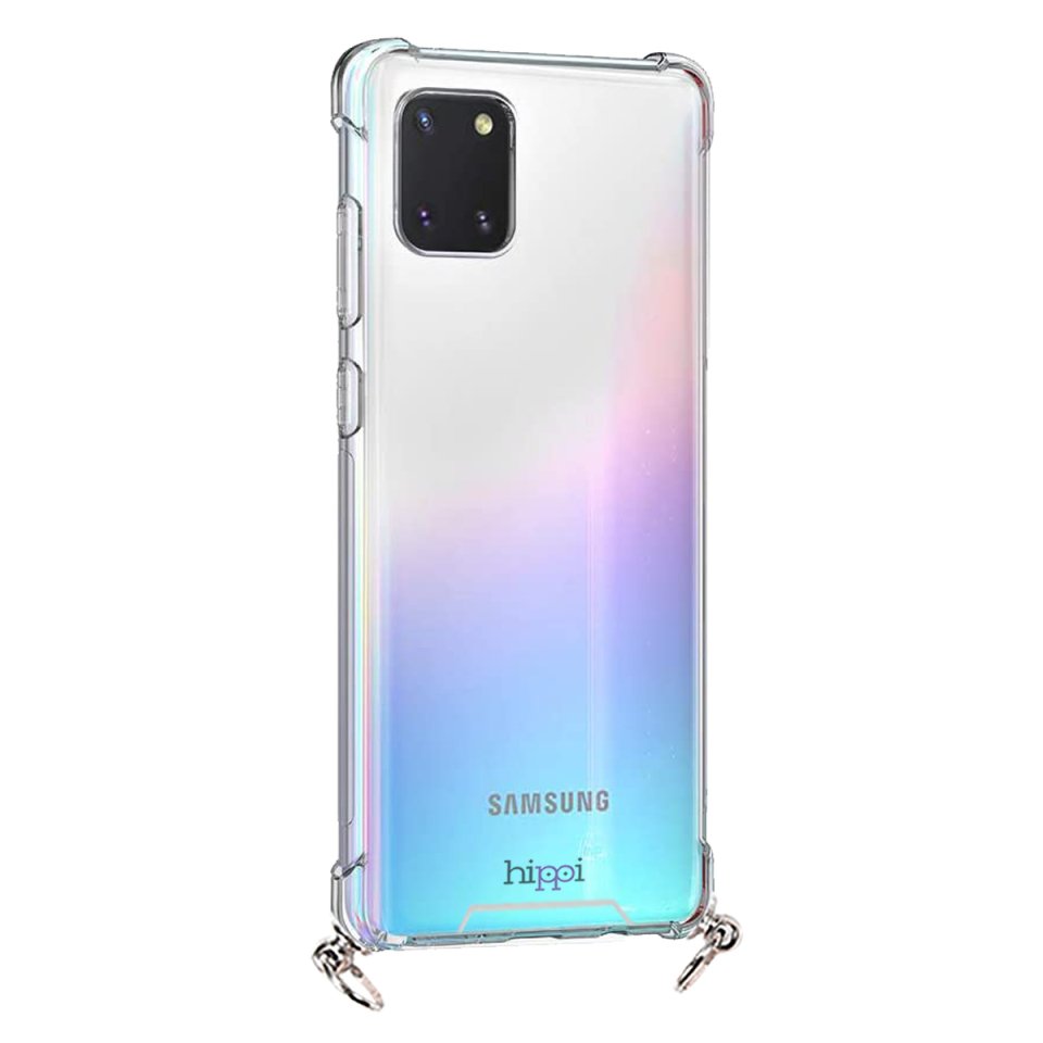Hippi Samsung Galaxy Note 10 Lite Uyumlu Darbe Emici Sert Şeffaf Askılı Telefon Kılıfı