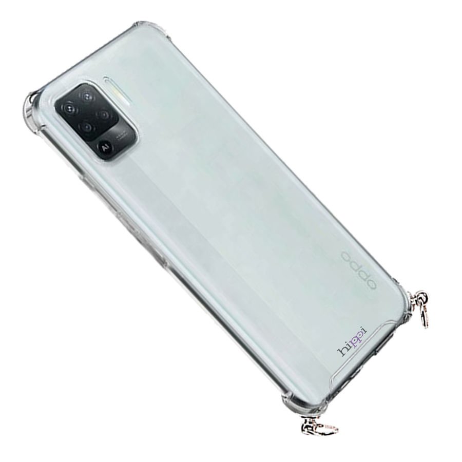 Hippi Oppo Reno5 Lite Uyumlu Darbe Emici Sert Şeffaf Askılı Telefon Kılıfı