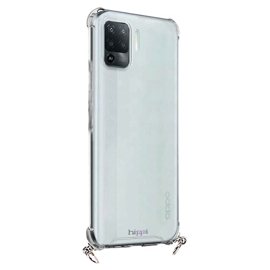 Hippi Oppo Reno5 Lite Uyumlu Darbe Emici Sert Şeffaf Askılı Telefon Kılıfı